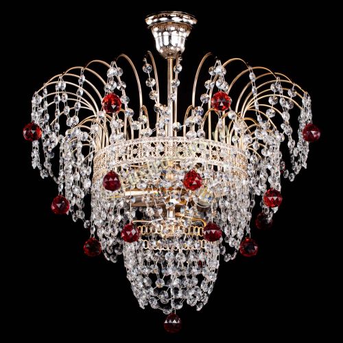 Люстра Агата Венеция №2 - 3 лампы красная в Ижевске Гусь Хрустальный
