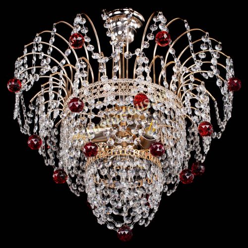 Люстра Агата Венеция №2 - 3 лампы красная в Ижевске Гусь Хрустальный