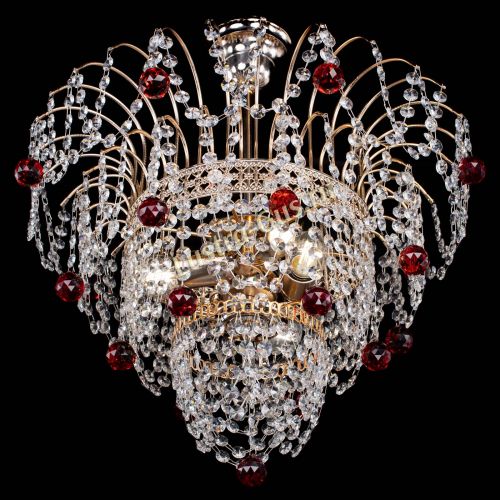 Люстра Агата Венеция №2 - 3 лампы красная в Ижевске Гусь Хрустальный