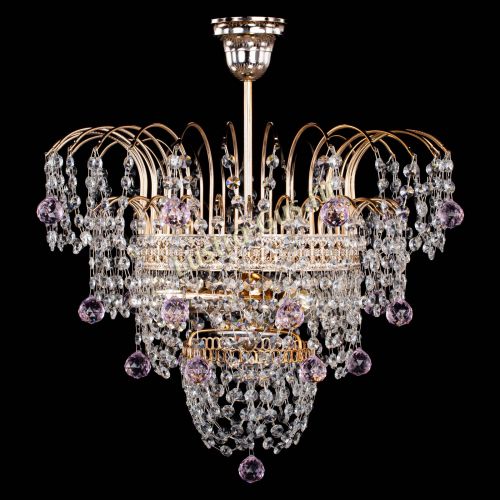 Люстра Агата Венеция №2 - 3 лампы розовая в Ижевске Гусь Хрустальный