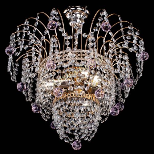 Люстра Агата Венеция №2 - 3 лампы розовая в Ижевске Гусь Хрустальный