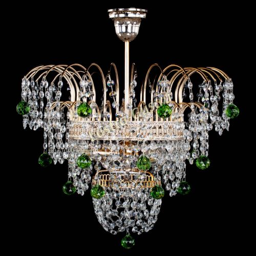 Люстра Агата Венеция №2 - 3 лампы зеленая в Ижевске Гусь Хрустальный