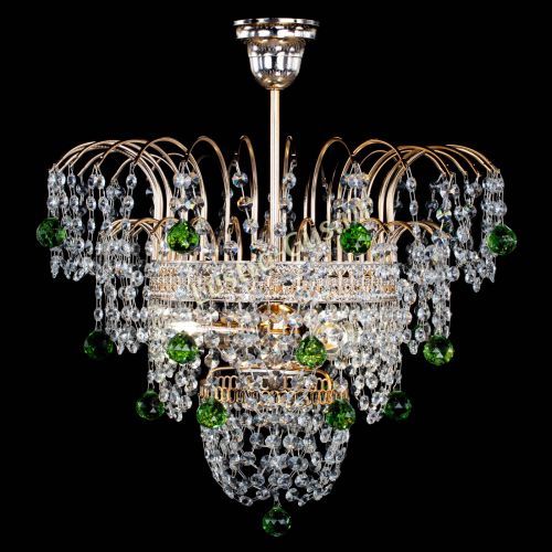 Люстра Агата Венеция №2 - 3 лампы зеленая в Ижевске Гусь Хрустальный