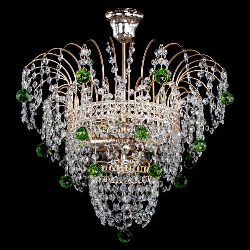 Люстра Агата Венеция №2 - 3 лампы зеленая в Ижевске Гусь Хрустальный