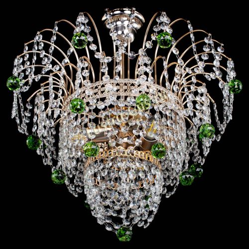 Люстра Агата Венеция №2 - 3 лампы зеленая в Ижевске Гусь Хрустальный