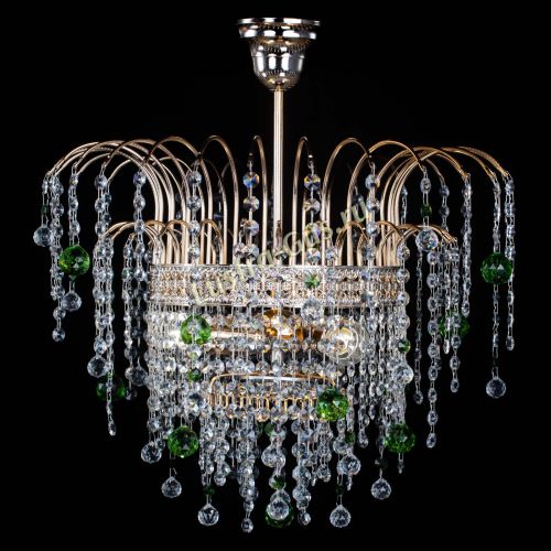 Люстра Агата Венеция №3 зеленая в Ижевске Гусь Хрустальный