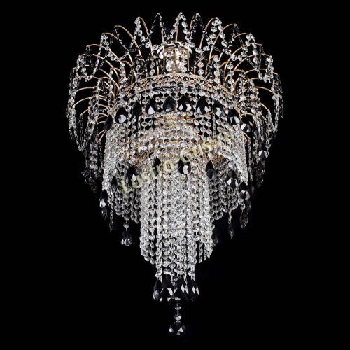 Люстра Агата Венеция №4 длинная Черная в Ижевске Гусь Хрустальный