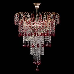 Люстра хрустальная Агата Венеция №4 длинная Красная