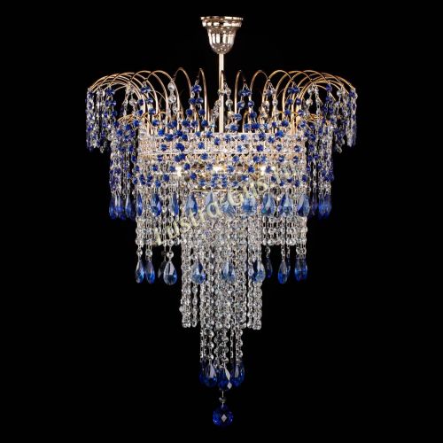 Люстра Агата Венеция №4 длинная Синяя в Ижевске Гусь Хрустальный