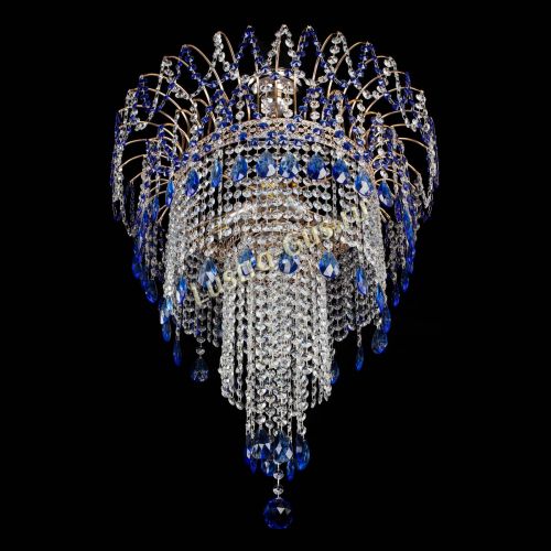 Люстра Агата Венеция №4 длинная Синяя в Ижевске Гусь Хрустальный