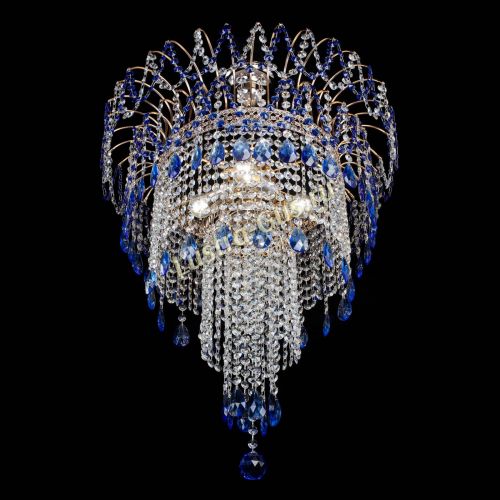 Люстра Агата Венеция №4 длинная Синяя в Ижевске Гусь Хрустальный