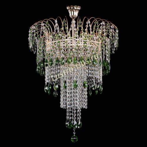 Люстра Агата Венеция №4 длинная Зеленая в Ижевске Гусь Хрустальный
