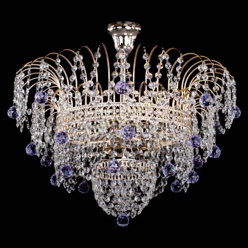 Люстра Агата Венеция №4 шар фиолетовая в Ижевске Гусь Хрустальный