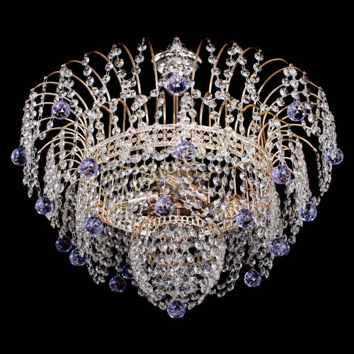 Люстра Агата Венеция №4 шар фиолетовая в Ижевске Гусь Хрустальный