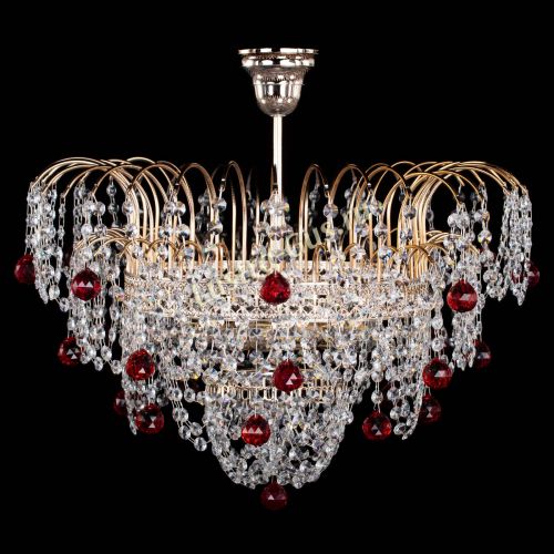 Люстра Агата Венеция №4 шар красная в Ижевске Гусь Хрустальный