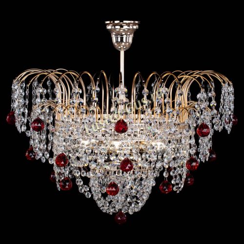 Люстра Агата Венеция №4 шар красная в Ижевске Гусь Хрустальный