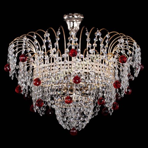 Люстра Агата Венеция №4 шар красная в Ижевске Гусь Хрустальный