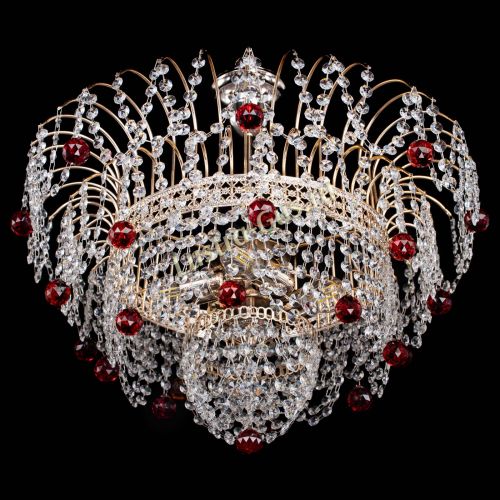 Люстра Агата Венеция №4 шар красная в Ижевске Гусь Хрустальный