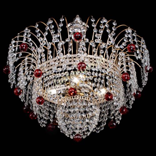 Люстра Агата Венеция №4 шар красная в Ижевске Гусь Хрустальный