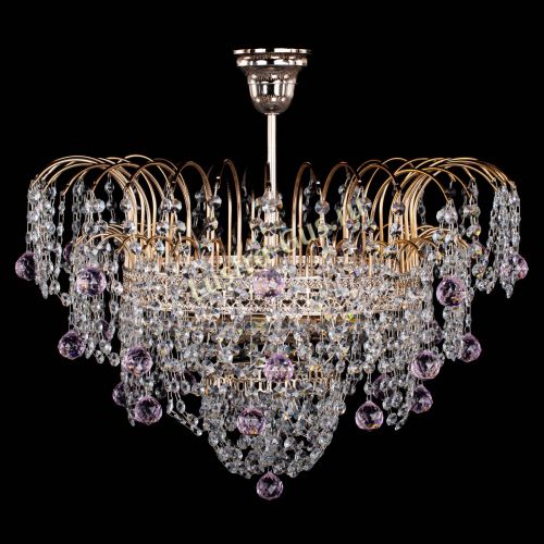 Люстра Агата Венеция №4 шар розовая в Ижевске Гусь Хрустальный