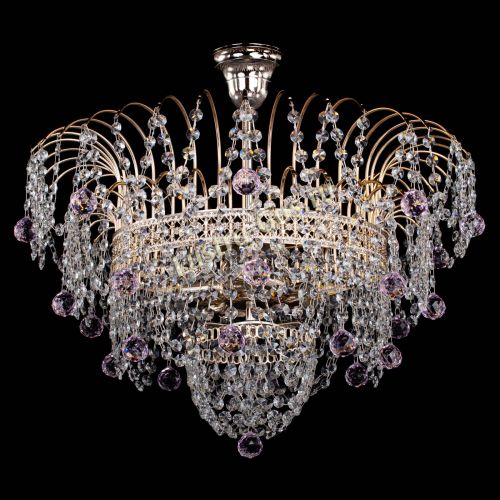 Люстра Агата Венеция №4 шар розовая в Ижевске Гусь Хрустальный