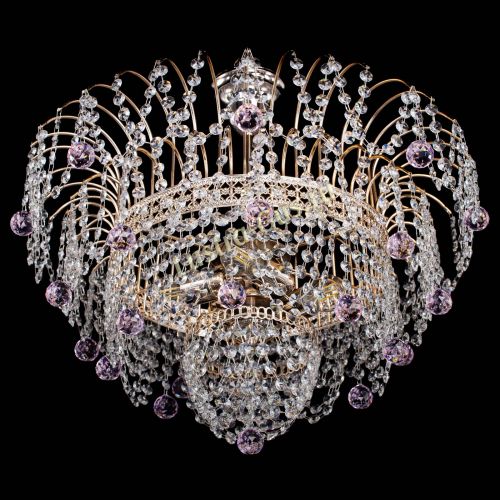 Люстра Агата Венеция №4 шар розовая в Ижевске Гусь Хрустальный