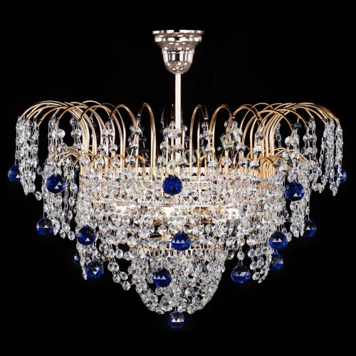 Люстра Агата Венеция №4 шар синяя в Ижевске Гусь Хрустальный
