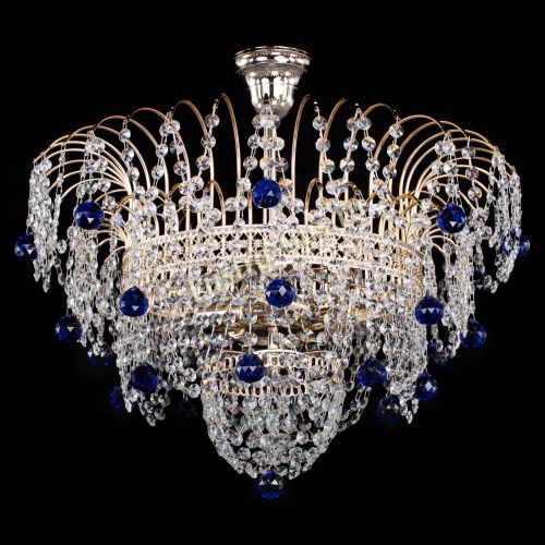 Люстра Агата Венеция №4 шар синяя в Ижевске Гусь Хрустальный