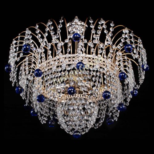 Люстра Агата Венеция №4 шар синяя в Ижевске Гусь Хрустальный