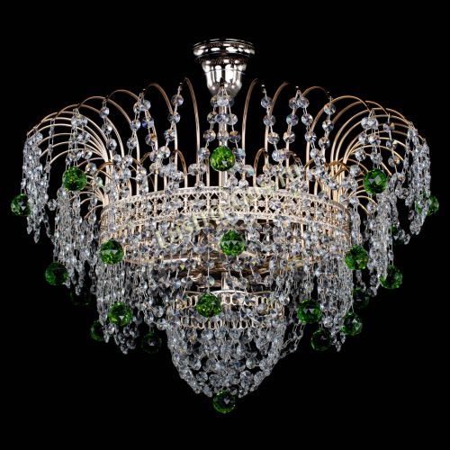 Люстра Агата Венеция №4 шар зеленая в Ижевске Гусь Хрустальный