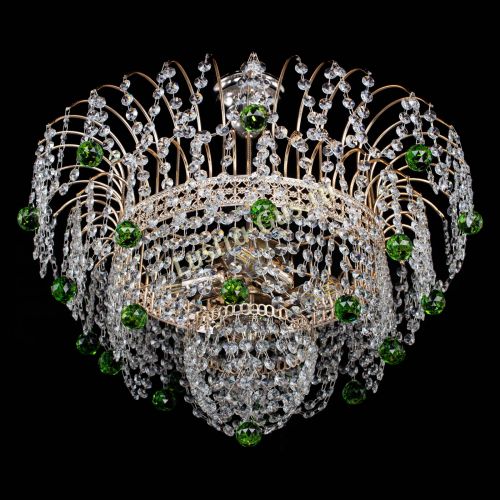 Люстра Агата Венеция №4 шар зеленая в Ижевске Гусь Хрустальный