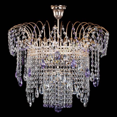 Люстра Агата Венеция №4 фиолетовая в Ижевске Гусь Хрустальный