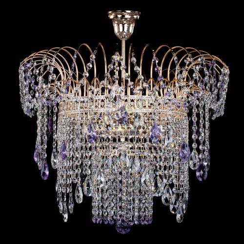 Люстра Агата Венеция №4 фиолетовая в Ижевске Гусь Хрустальный