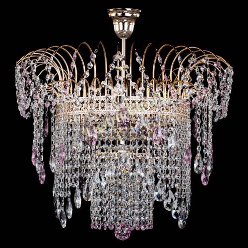Люстра Агата Венеция №4 розовая в Ижевске Гусь Хрустальный