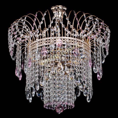 Люстра Агата Венеция №4 розовая в Ижевске Гусь Хрустальный