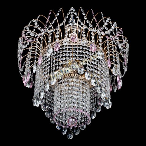 Люстра Агата Венеция №4 розовая в Ижевске Гусь Хрустальный