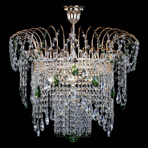 Люстра Агата Венеция №4 зеленая в Ижевске Гусь Хрустальный
