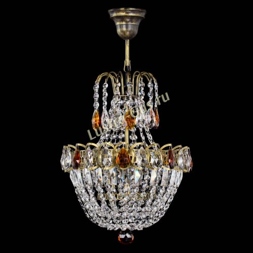 Люстра Астра №1 с подвесом под бронзу Чайная в Ижевске Гусь Хрустальный