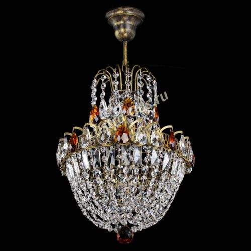 Люстра Астра №1 с подвесом под бронзу Чайная в Ижевске Гусь Хрустальный