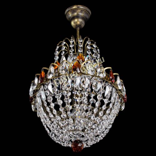 Люстра Астра №1 с подвесом под бронзу Чайная в Ижевске Гусь Хрустальный