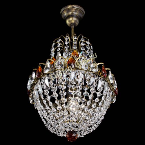 Люстра Астра №1 с подвесом под бронзу Чайная в Ижевске Гусь Хрустальный