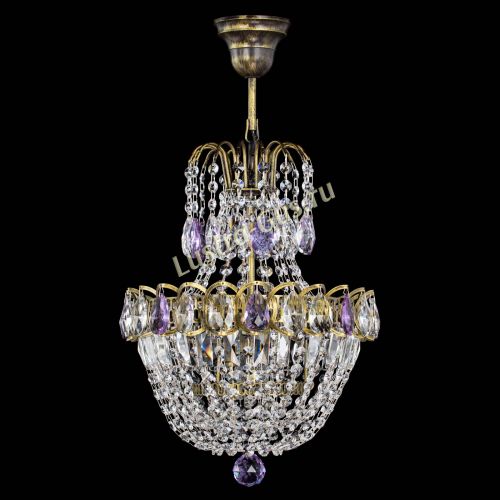 Люстра Астра №1 с подвесом под бронзу Фиолетоавя в Ижевске Гусь Хрустальный