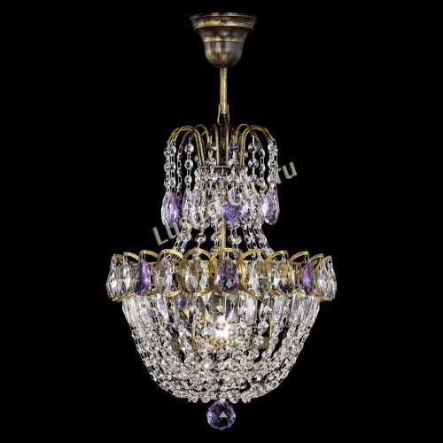 Люстра Астра №1 с подвесом под бронзу Фиолетоавя в Ижевске Гусь Хрустальный