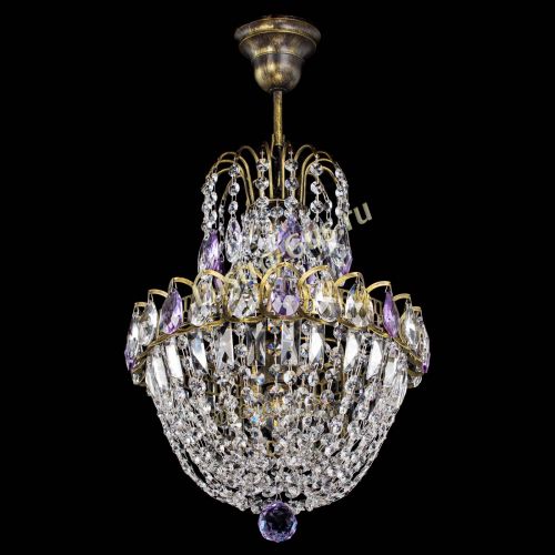 Люстра Астра №1 с подвесом под бронзу Фиолетоавя в Ижевске Гусь Хрустальный