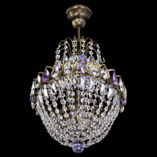 Люстра Астра №1 с подвесом под бронзу Фиолетоавя в Ижевске Гусь Хрустальный