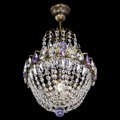 Люстра Астра №1 с подвесом под бронзу Фиолетоавя в Ижевске Гусь Хрустальный