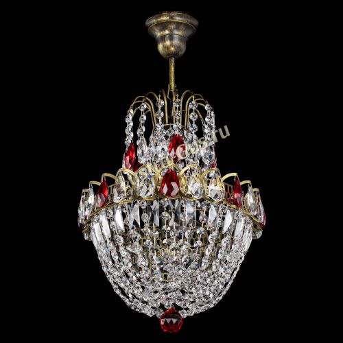 Люстра Астра №1 с подвесом под бронзу Красная в Ижевске Гусь Хрустальный