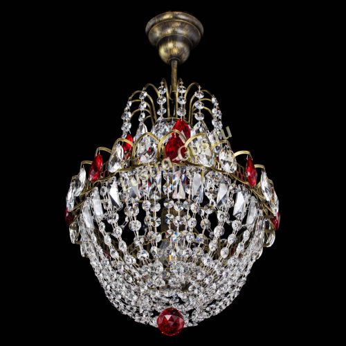 Люстра Астра №1 с подвесом под бронзу Красная в Ижевске Гусь Хрустальный