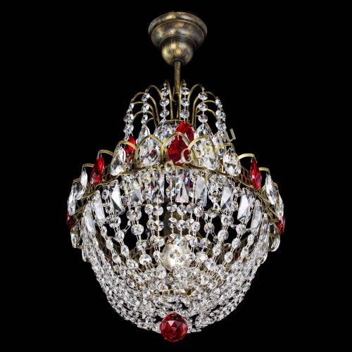 Люстра Астра №1 с подвесом под бронзу Красная в Ижевске Гусь Хрустальный