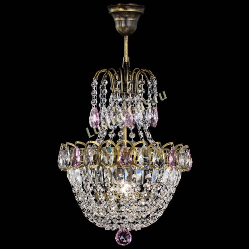 Люстра Астра №1 с подвесом под бронзу Розовая в Ижевске Гусь Хрустальный